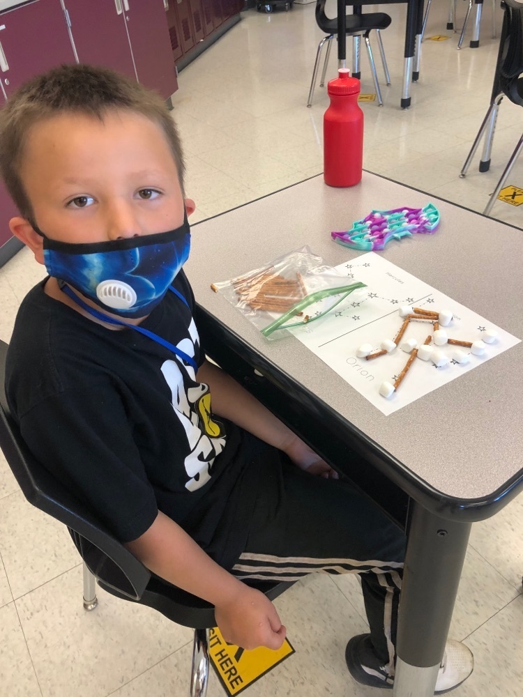 student making constellation