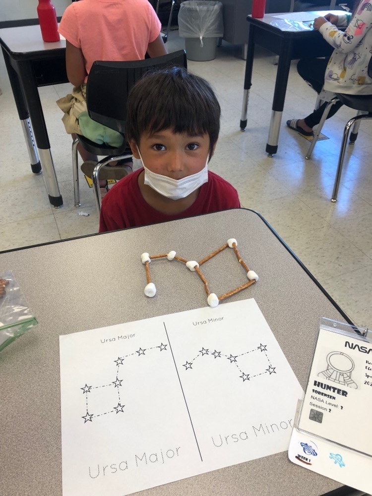 student making constellation